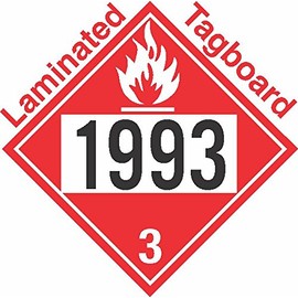 GC Labels-T309c1993 | Flammable Class 3 UN1993 | Tagboard DOT Placard | Pack of 50