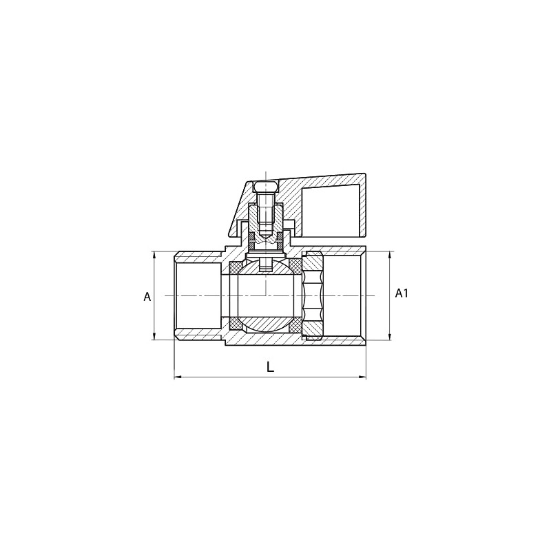 Mini Ball Valve Diameter 1/2 Inch DN15 with Wing Handle