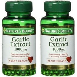 Nature's Bounty Garlic Extract 1000 mg Softgels for Cardiovascular Support,100 ea (Pack of 2)