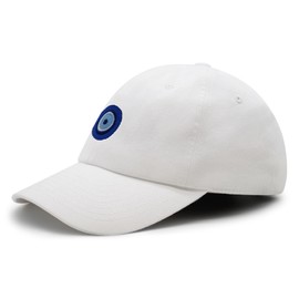 JPAK Evil Eye Premium Dad Hat Embroidered Cotton Baseball Cap Turkey Nazars White