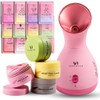 Premium Skin Rejuvenating 3-in-1 Spa Bundle - (Pack of 17) Facial Steamer Kit + (4 Pcs) Clay Mask Jar Set + [12 Pack] Jelly Face Mask Set - Cleanse, Detoxify, Brighten & Nourish - Spa Gifts for Women