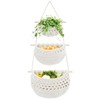 yuuzue 3 Tier Hanging Fruit Basket, Cotton Woven Wall Hanging