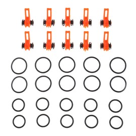 SING F LTD 10x Hooks for Fishing Rod Plastic Hook Keeper Fish Rods Tackle Accessory, Orange