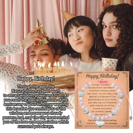 Happy Birthday Gifts for Women Coworker Cousin Friend Birthday Beaded Bracelet Birthday Gifts for Hers Bracelet Daughter Sister Aunt Niece Female Bday Gift Birthday Present for Lady Birthdate Bracelets