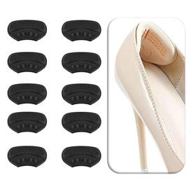 Kawlxpp 10PCs Anti-Slip Heel Grips, Thick Liners & Fillers for Half-Size Too Big or Loose Shoes, Heel Cushion Inserts, Heel Pads to Prevent Slipping Out, Rubbing and Blisters(Black 4mm)