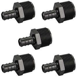 5 Pack TMKOOL Poly PPSU Pex 1/2" x 3/4" Male NPT Threaded Adapter Barb Crimp Fittings for PEX B Pipes ASTM F2159 (5pcs 1/2"x3/4")