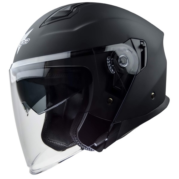 Vega Helmets Unisex-Adult Open Face Motorcycle Helmet (Matte Black, X-Small)