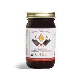 CHOCOLATE MUSHROOM GHEE BY GOLD NUGGET GHEE, USDA ORGANIC, FULL-YEAR/PASTURE-RAISED, PALEO/KETO/CACAO SPREAD 8oz