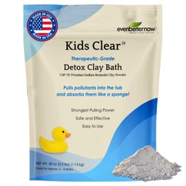 Kids Clear Detox Clay Bath, 100% Pure Sodium Bentonite - Cleansing and Purifying, by -Evenbetternow LLC – 2.5 lb (40 oz) Standard Size