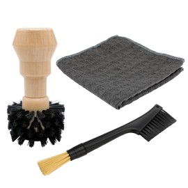51mm 54mm Espresso Machine Cleaning Tools - Coffee Portafilter Cleaning Brush & Dual-Head Cleaning Brush and Reusable Waffle Cloth | Fits Espresso Coffee Machine of 51mm 54mm Portafilter Basket
