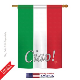 Breeze Decor H108027 Italian World Nationality Decorative Vertical House Flag, 28" x 40", Multicolor