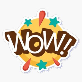 Wow ! Sticker Bumper Sticker Vinyl Decal 5"