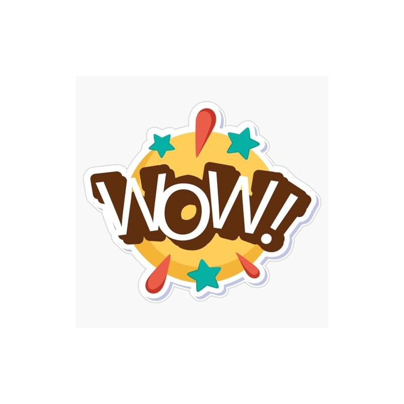 Wow ! Sticker Bumper Sticker Vinyl Decal 5"