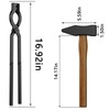 Blacksmith Tongs Set, 17 Inch Carbon Steel Forging Tongs, 2-Piece