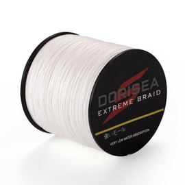Dorisea Extreme Braid 100% Pe White Braided Fishing Line 109Yards-2187Yards 6-550Lb Test Fishing Wire Fishing String Incredible Superline Zero Stretch (300m/328Yards 130lb/0.63mm(8Strands))