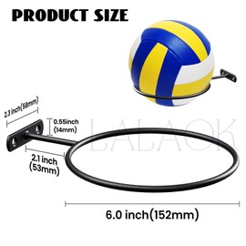 Basketball Holder Wall Mount for Basketball, Soccer Ball, Volleyball, Football, Rugby (Ellipse, 2)