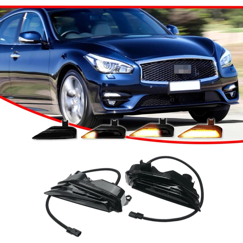 GTINTHEBOX LED White DRL Sequential Amber Turn Signal Lights For