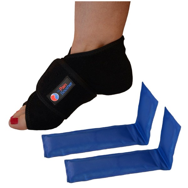 Reusable Hot Foot & Cold Ice Pack Wrap for Plantar Fasciitis, Heel Spurs, Arch Pain, Sore Feet, Swelling - Extra Gel Pack Included (Large) HSA or FSA Eligible