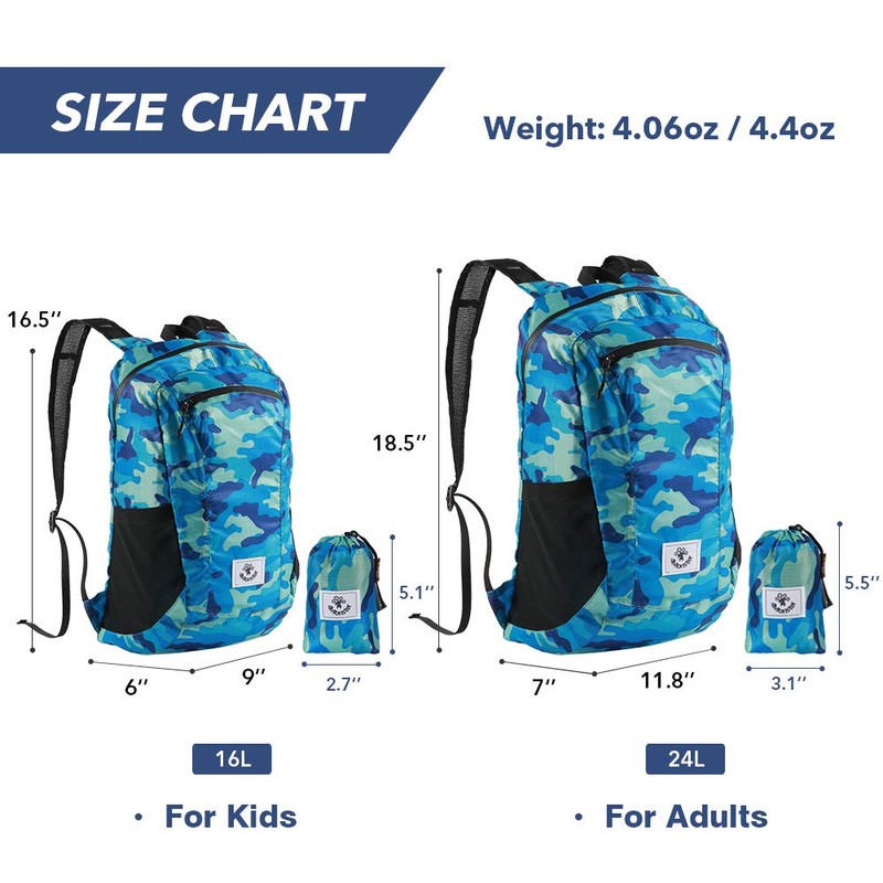 4Monster Water Resistant Foldable Backpack, Packable Hiking Daypack, Ultralight Travel