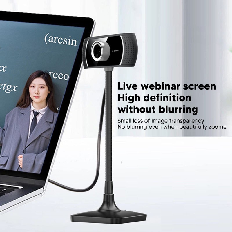 HD Webcam, USB Webcam with Manual Focus and Microphone, USB
