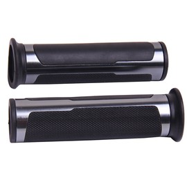 MotorToGo 7/8" Open End Titanium Gray Motorcycle CNC Aluminum Handlebar Gel Grips for 2007 Honda CBR1000RR