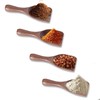 Gosknor 4pcs Wooden Scoops for Jars, 4.33x1.58 Inch Coffee Bean
