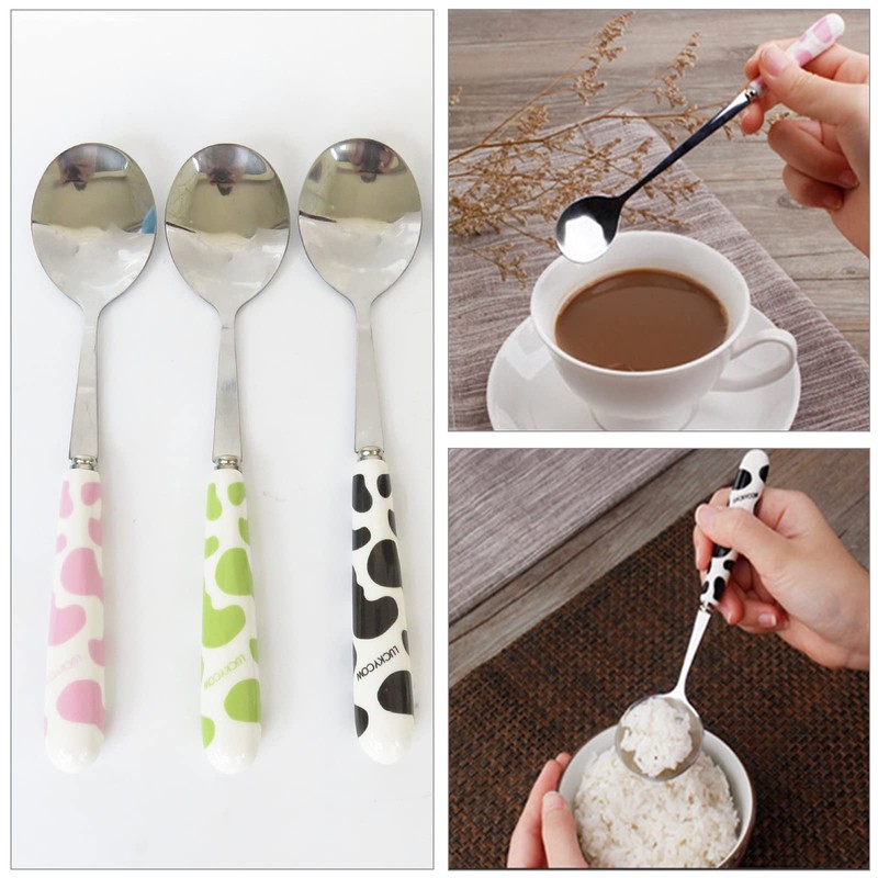 Ceramic Handle Stainless Steel Dessert Spoon Ceramic Handles Cutlery Spoons
