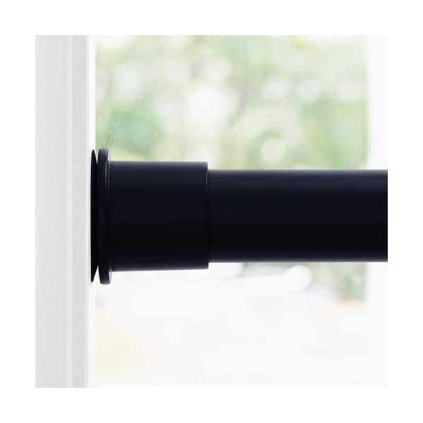 NICETOWN Black Room Divider Tension Curtain Rod for Windows 66