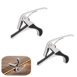 2 PCS Guitar Capo Professional Guitar Clip Guitar Clamp Alloy Acoustic Guitar Capo for Bass Classical Guitar(Silver)