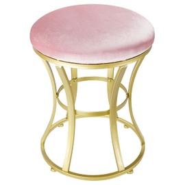 Vanity Chair, Small Velvet Vanity Stool & Ottoman Bench for Bathroom, Dorm