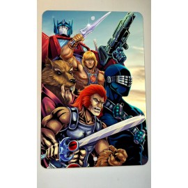 Lion Retro 80s Cartoon Heroes Artwork He Man Snake Eyes Lion O 8x12 Metal Wall Sign