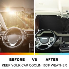 Bekantogy Car Windshield Compatible with Land Rover Defender 90 110 130 2020-2025 Sun Shade Windshield Sunscreen Heat Shield Front Windshield Sun Shade Folding Sunshade UV Protection