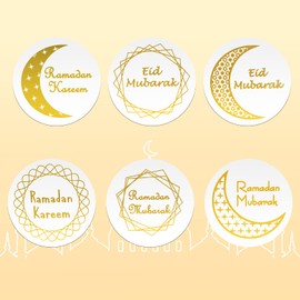 600 Pcs Ramadan Stickers,Eid Mubarak Stickers,Ramadan Mubarak Stickers,Ramadan Kareem Stickers,Islamic Muslim Labels for Candy Gift Box and Envelope Seal,Ramadan Decorations Ramadan Party Supplies