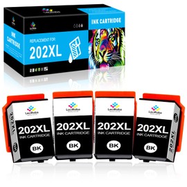 LeciRoba 202xl Printer Cartridges Replacement for Epson 202 Printer Cartridges and Epson Printer Cartridges 202xl Multipack for Epson Expression Premium XP-6000 XP-6005 XP-6100 XP-6105 (4 Black)