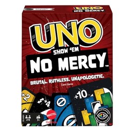 Juego de Cartas Mattel UNO No Mercy con Nuevas Reglas y Penalizaciones, para Niños de 7 Años en Adelante