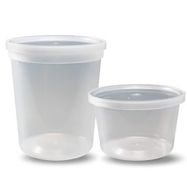 DuraHome Deli Containers with Lids for Food Storage Leakproof - 60 Sets BPA-Free Plastic Microwaveable Clear Food Storage Container Premium Quality, Freezer & Dishwasher Safe (16 oz & 32 oz - Bulk)