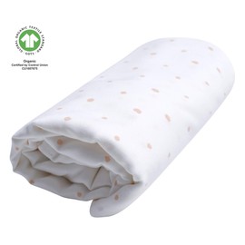 Motherhood Swaddling Cloth XXL GOTS Certified 100% Organic Cotton 130 x 130 cm Spots Apricot