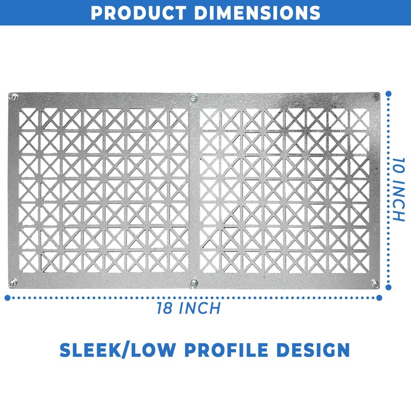 Tjernlund 950-8304 Underaire Steel Crawl Space Vent, Steel Diamond Pattern,