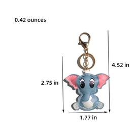 JINZHOUFZ Pu leather pendant Key Chains for Women Girl Girlfriend,Bag charm,Keychain for Car Keys,Gift for Her (Elephants)