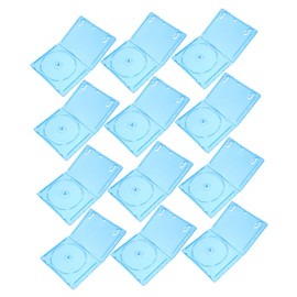 Operitacx 12Pcs CD Storage Boxes Durable Plastic CD Cases for Organizing Dvds and Semi Transparent Design for Easy Labeling for Home and Travel Use