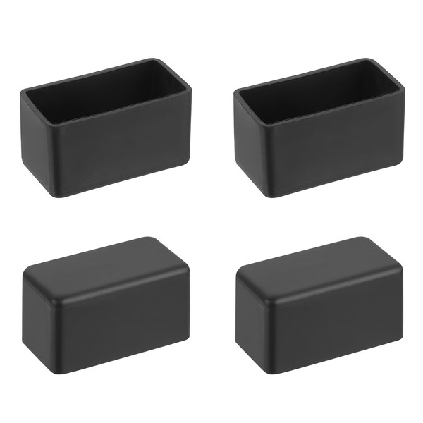 sourcing map 4Pcs Rectangle Chair Leg Floor Protectors, 1" x