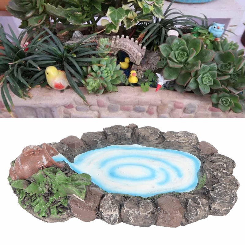 Trywise Hand Drawn Miniature Pond Fairy Garden Miniature Pond Realistic