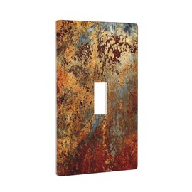 Copper Color Print Vintage Single Toggle Light Switch Cover Decorative Bronze Plastic 1 Gang Wall Plate Electrical Outlet Plates Faceplates Wallplate for Farmhouse Bathroom Kitchen Accessories