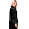 SWOMOG Satin Women's Pyjamas with Button Placket, Long Sleeve Sleepwear,
