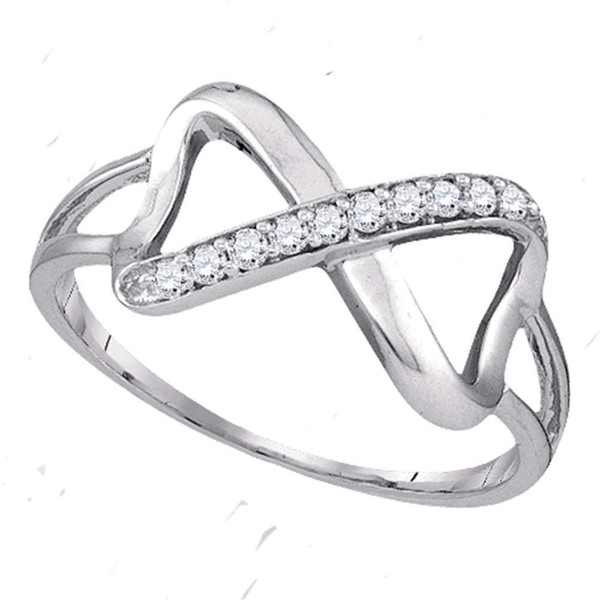 Diamond Solid 925 Sterling Silver Ladies Infinity Unique Design Ring