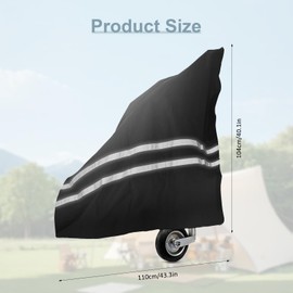 bechoanigel Deichselabdeckung Wohnwagen, 110x104Cm Deichselabdeckung, 600D Universale Deichselhaube mit Reflexstreifen, Deichselabdeckung Pferdeanhänger für Wohnwagen Wohnmobil und Anhängertypen