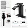RNDIOZD Matte Black Bathroom Faucets, Waterfall Bathroom Sink Faucet Modern