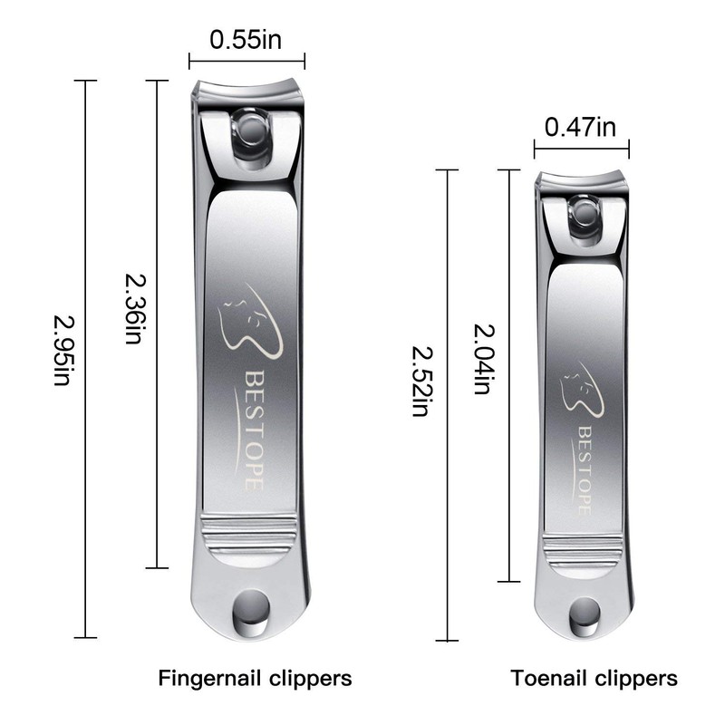 BESTOPE Set of 2 Nail Clippers - Stainless Steel High