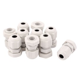 Aexit PG7 6-8mm Electrical Boxes, Conduit & Fittings Dia Wire Waterproof Cables Gland Connector White Electrical Boxes 10 Pcs