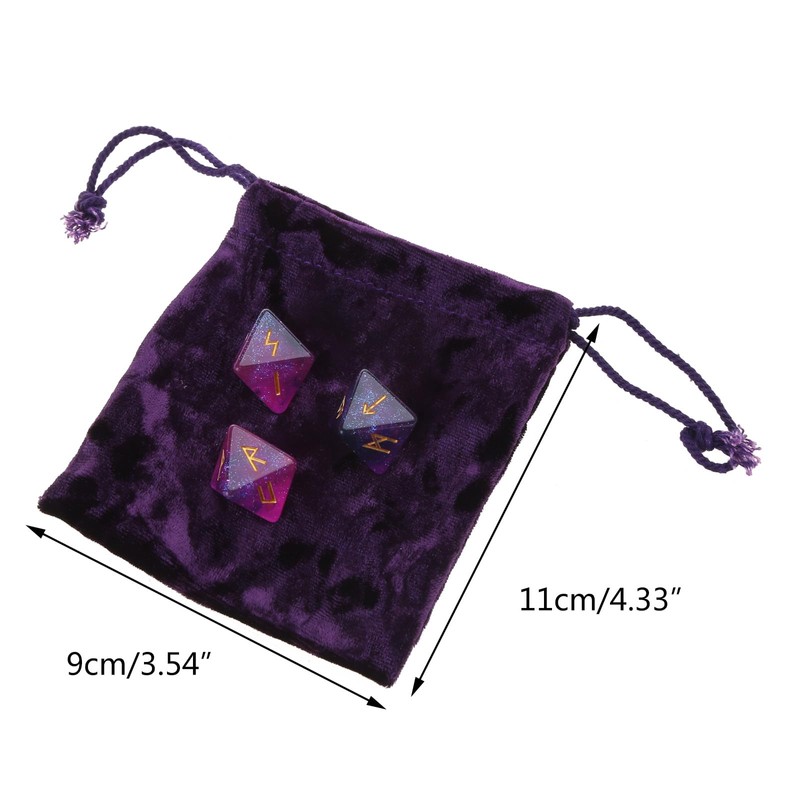 MEELYHOME 3 Pcs 8-Sided Rune Dice Resin Assorted Polyhedral Dice